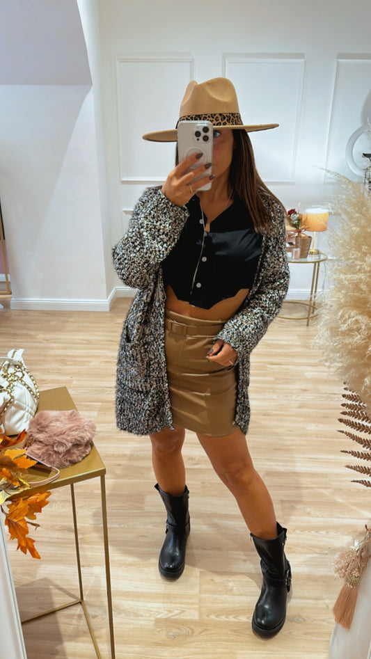 Faux leather skirt